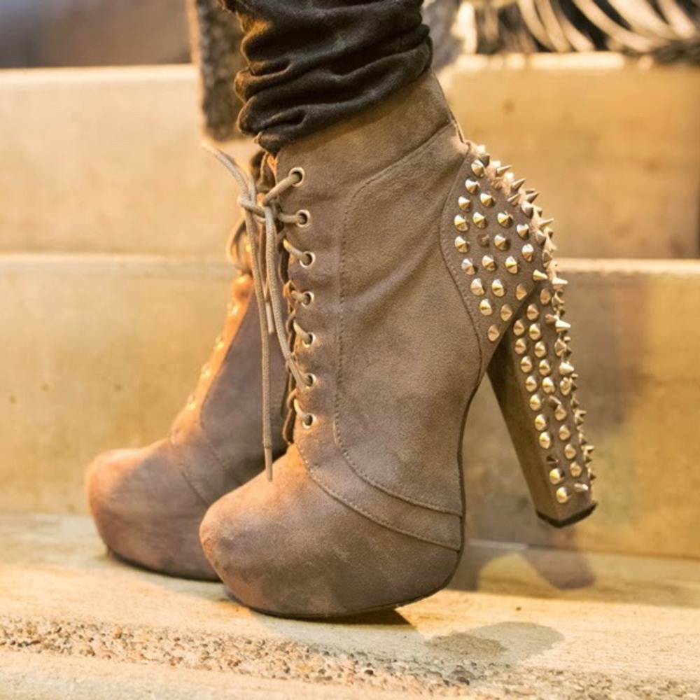 Studded Platform Ankle Boots - image 1